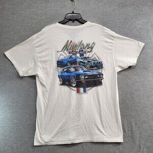 Ford Mustangs‎ Men Shirt XL White American Breed Muslce Car Short Sleeve Tee